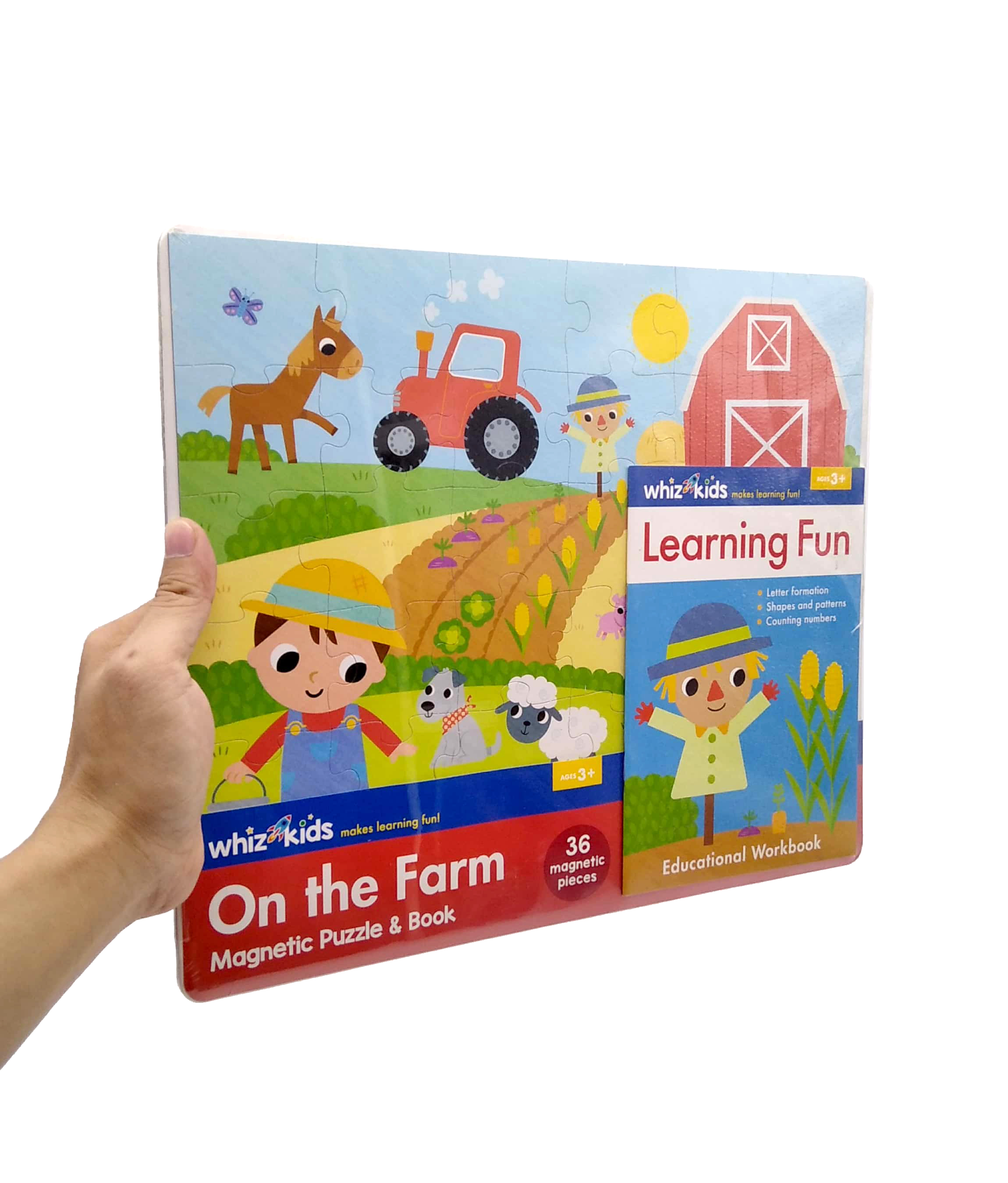 whiz kids magnetic puzzle and book - on the farm