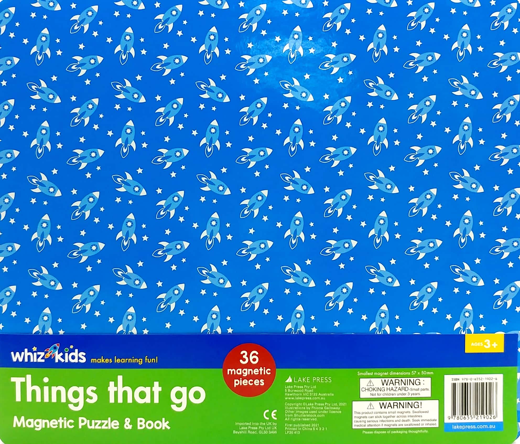 whiz kids magnetic puzzle and book - things that go
