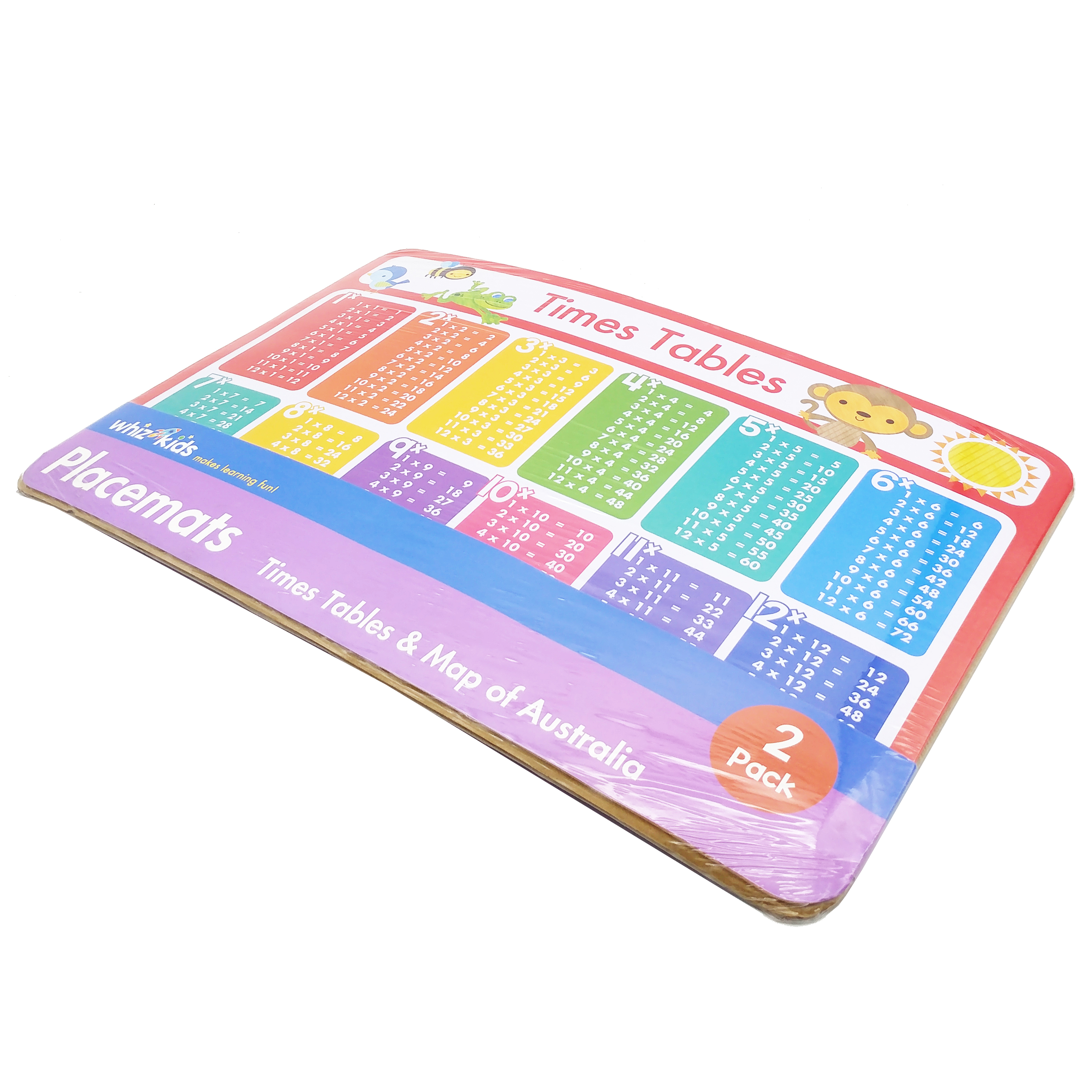 whiz kids placemat pack: times table & australia map