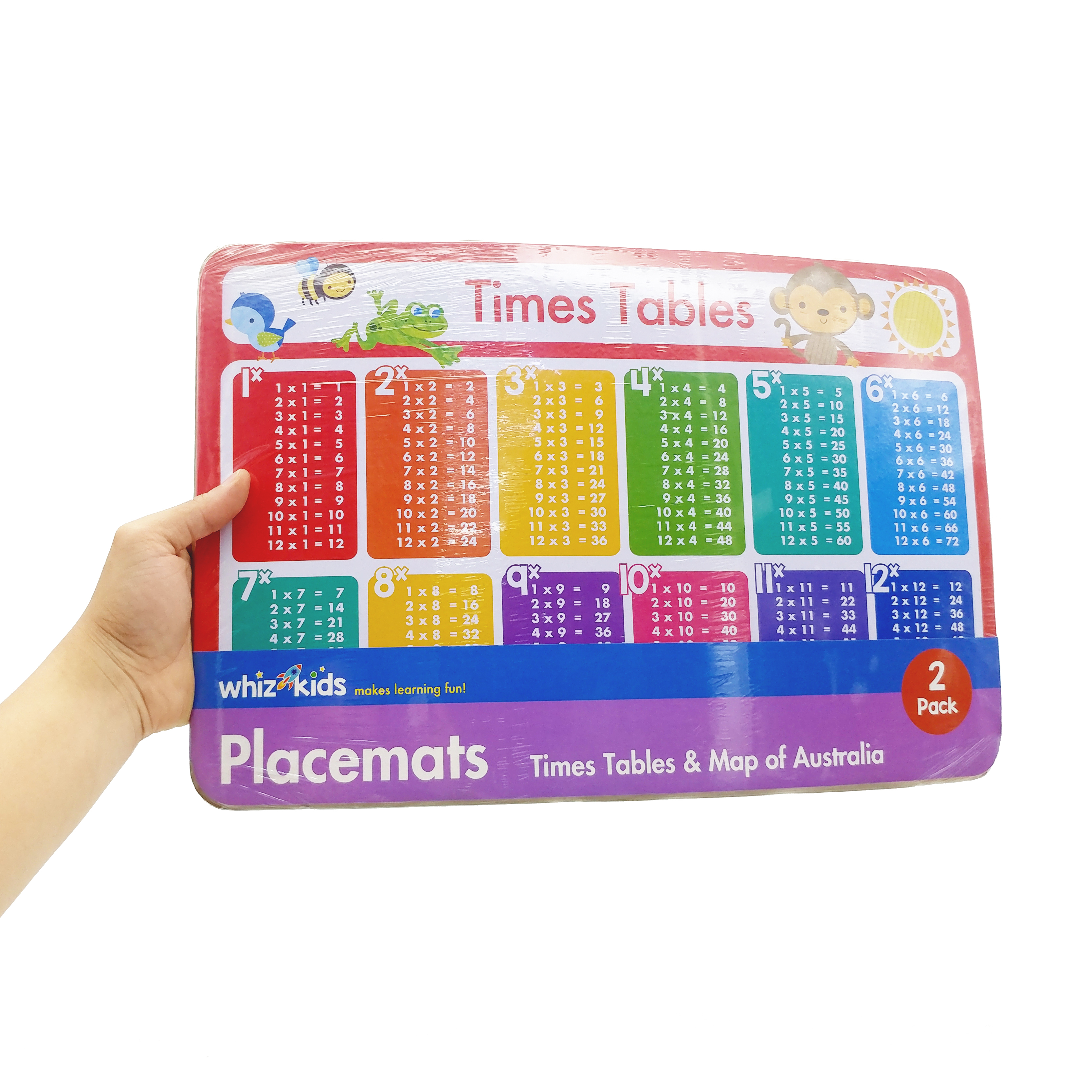whiz kids placemat pack: times table & australia map