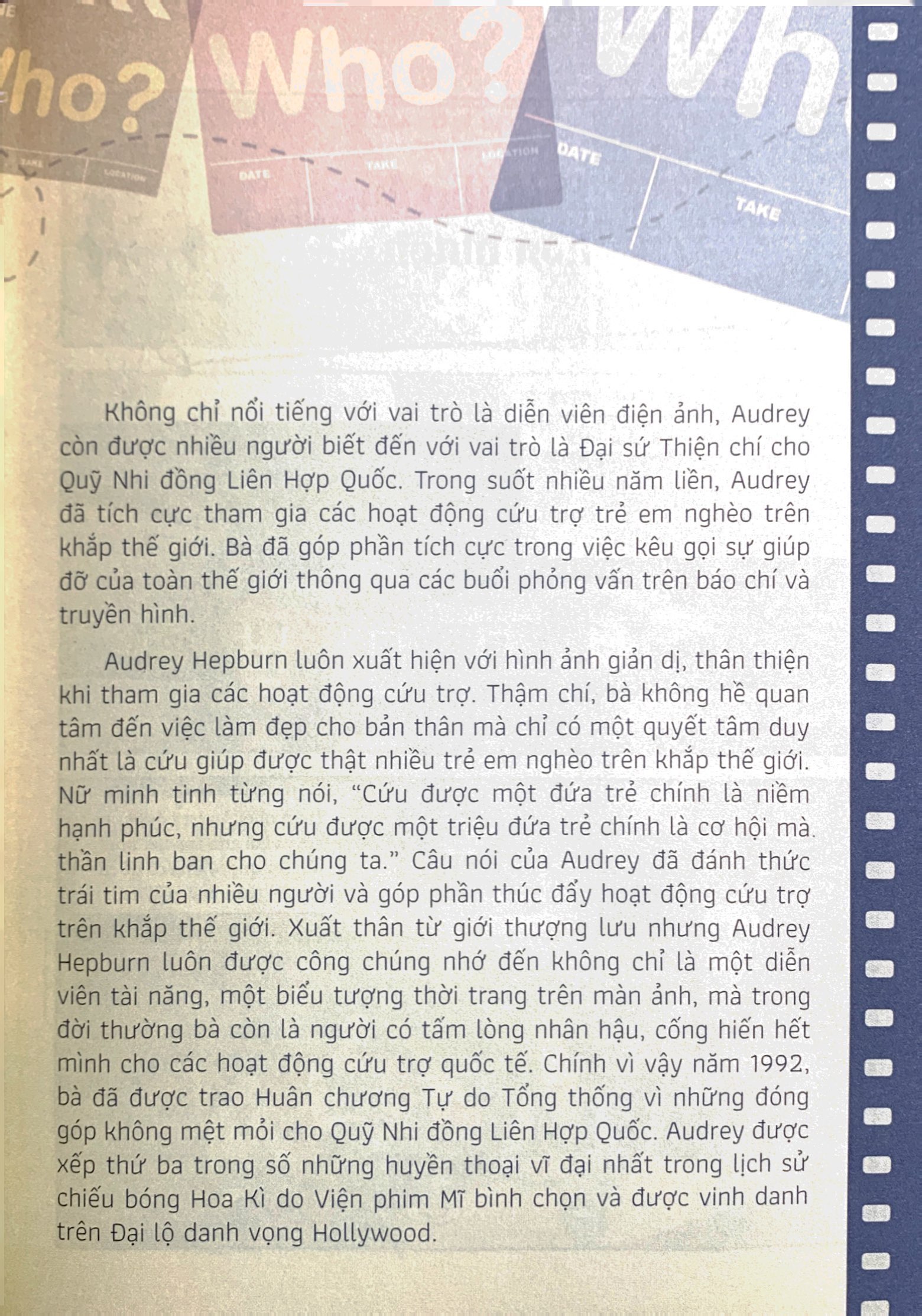 who? chuyện kể về danh nhân thế giới - audrey hepburn (tái bản 2023)