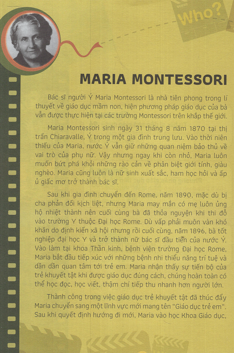 who? chuyện kể về danh nhân thế giới - maria montessori (tái bản 2023)