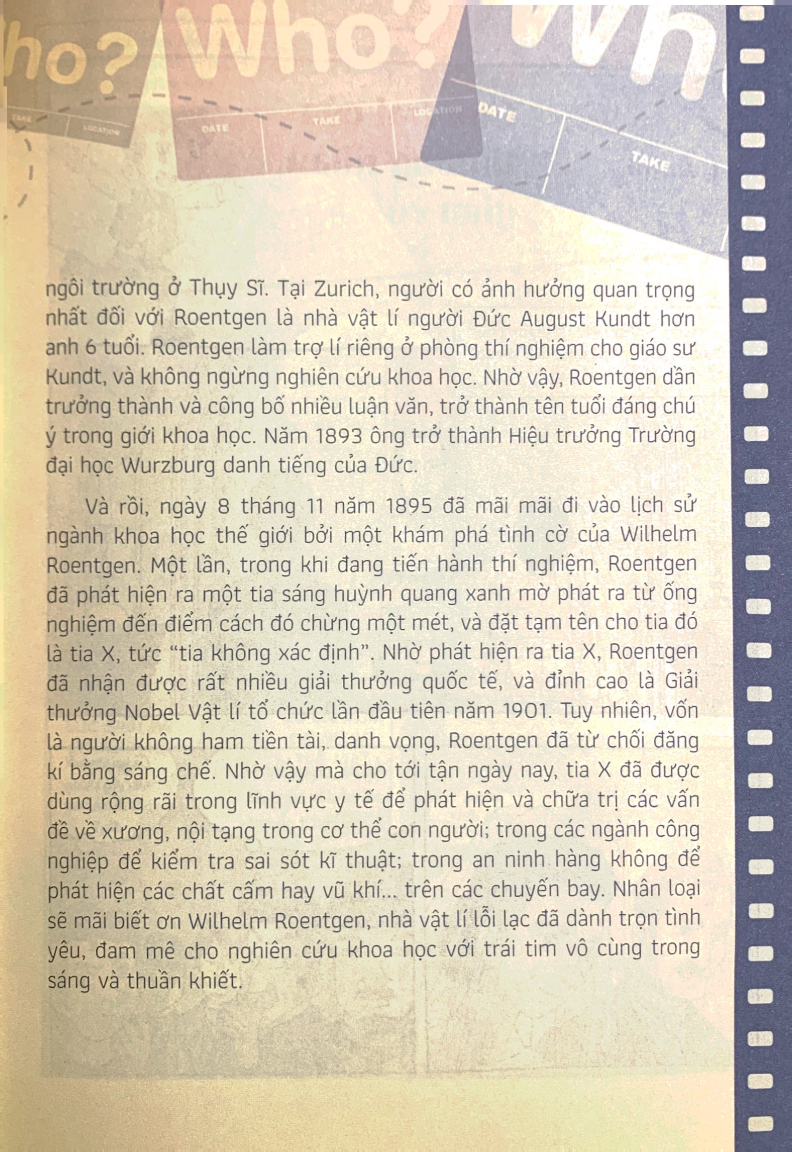 who? chuyện kể về danh nhân thế giới - wilhelm roentgen (tái bản 2019)