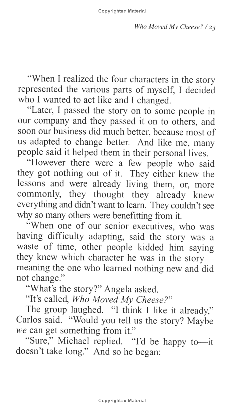 who moved my cheese?: an amazing way to deal with change in your work and in your life