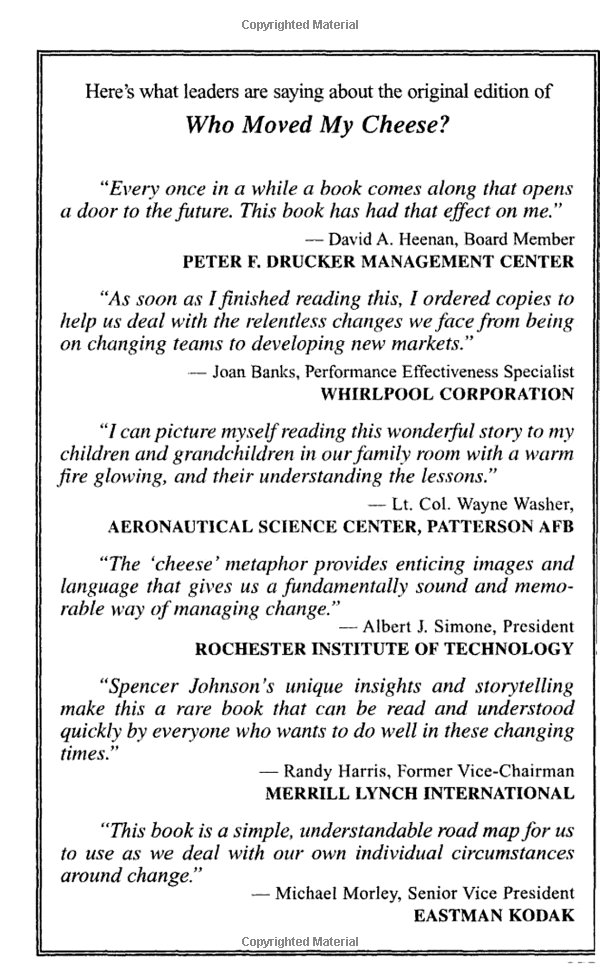 who moved my cheese for teens