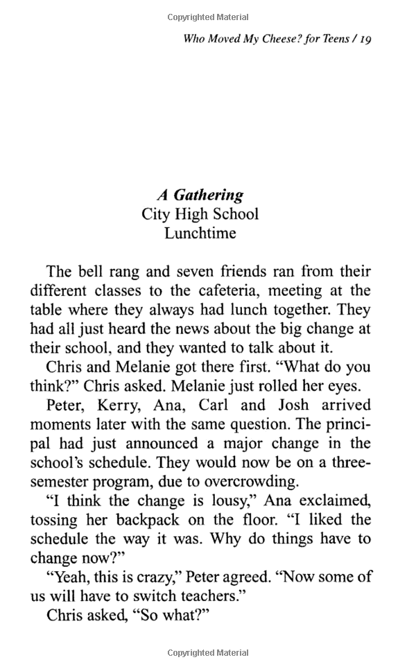 who moved my cheese for teens