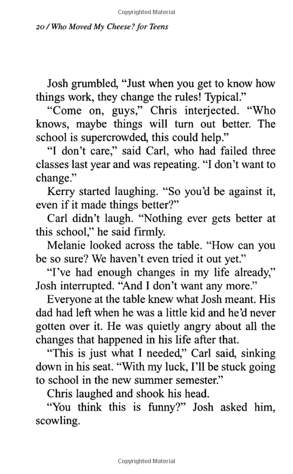 who moved my cheese for teens