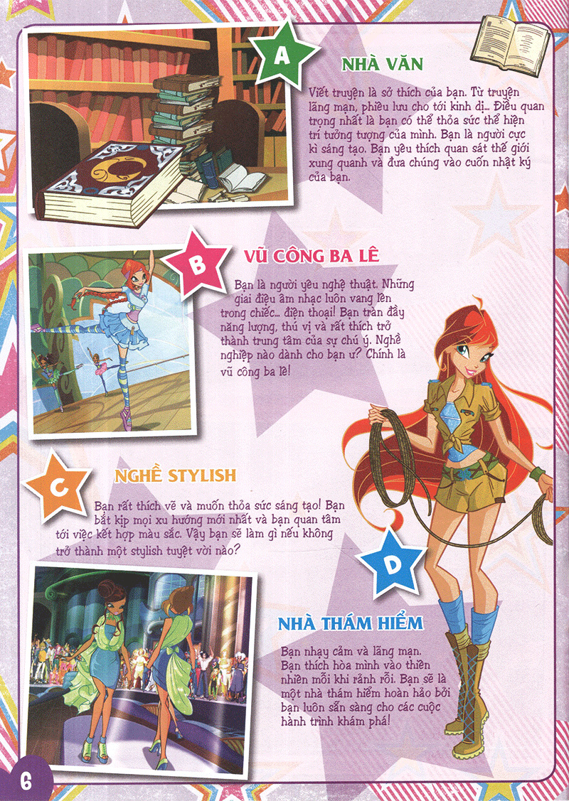 winx club - câu lạc bộ các tiên nữ sành điệu - nghề nghiệp yêu thích