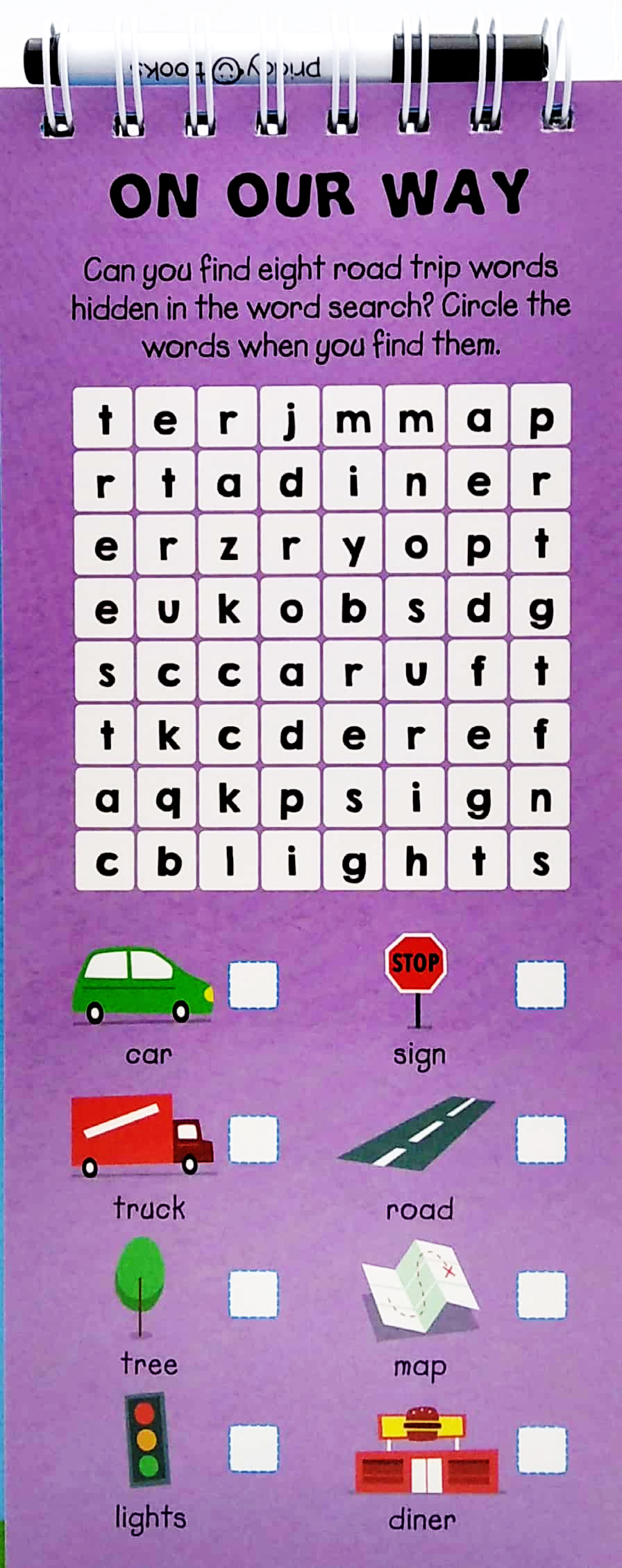 wipe clean activities: road trip