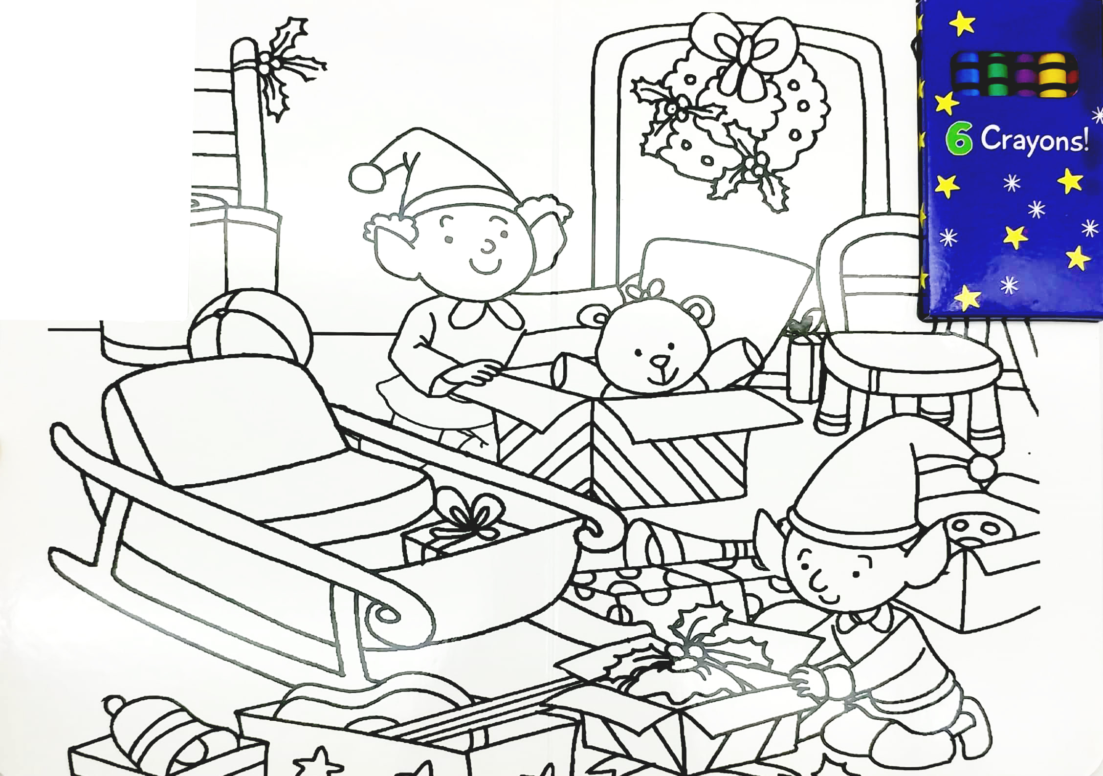 wipe clean colouring books - elves