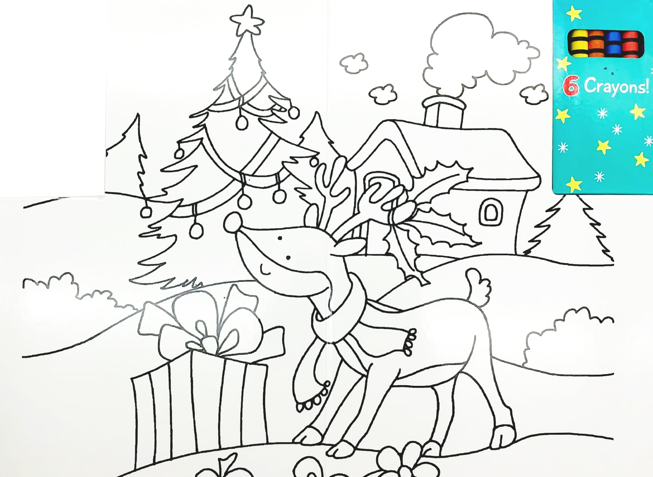wipe clean colouring books - rudolph