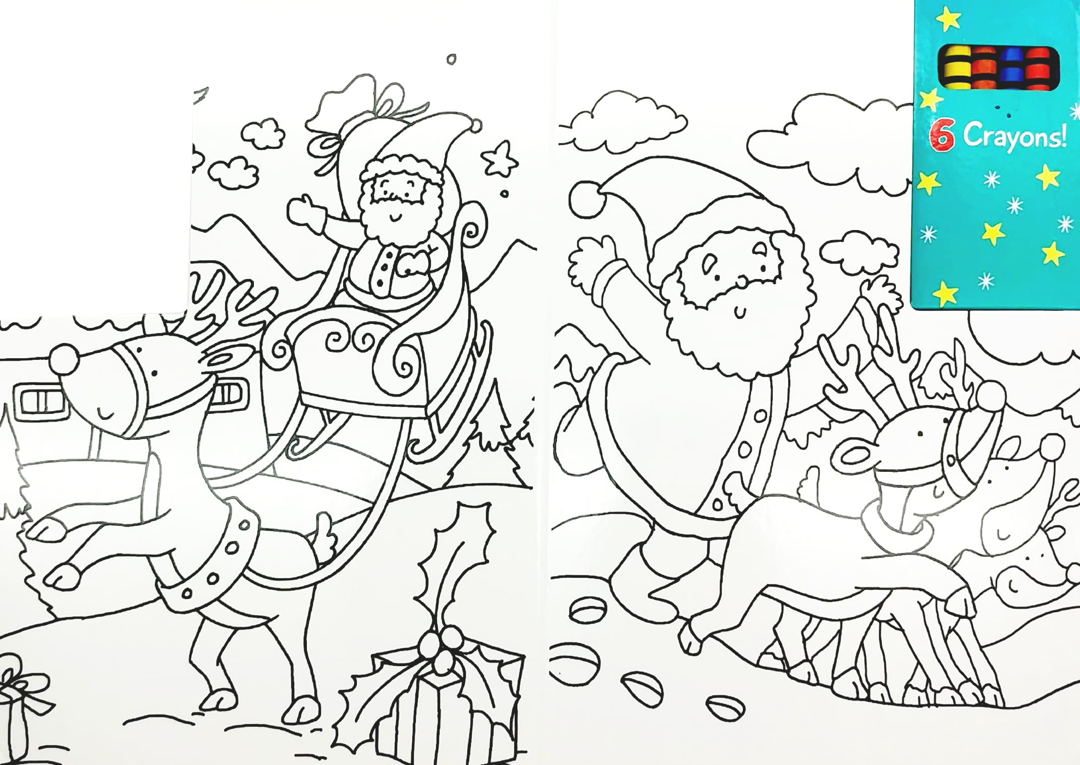 wipe clean colouring books - rudolph
