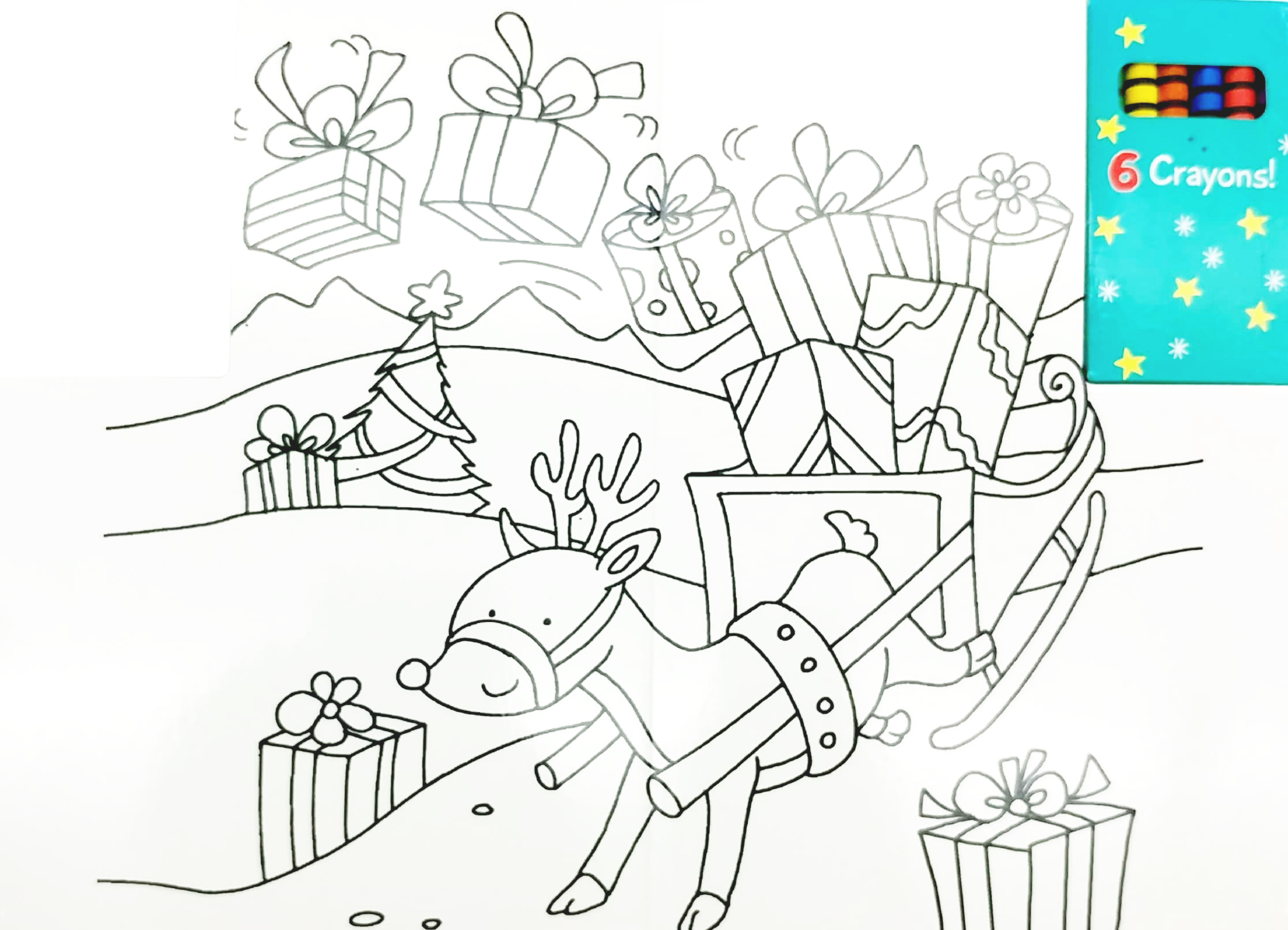 wipe clean colouring books - rudolph