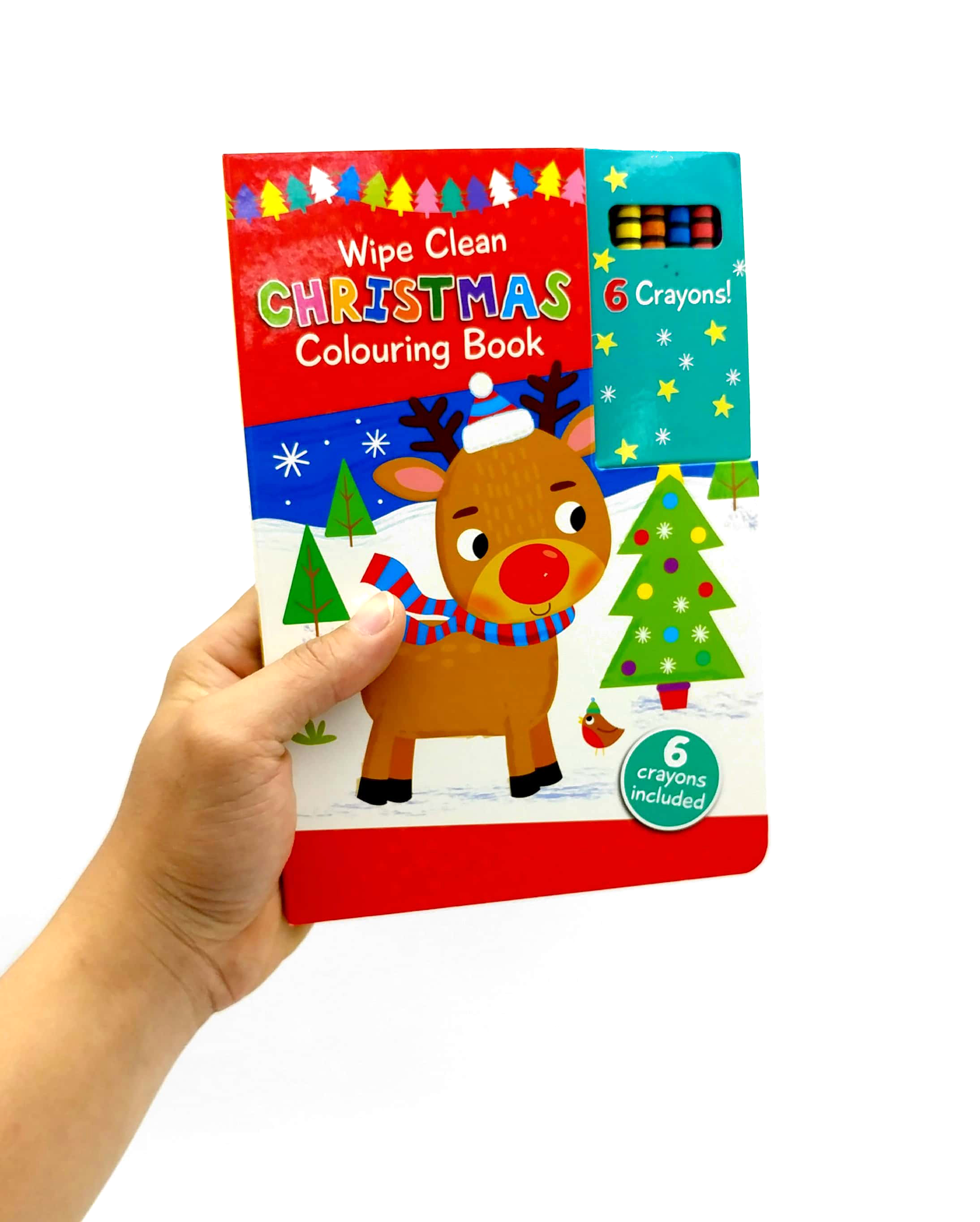 wipe clean colouring books - rudolph