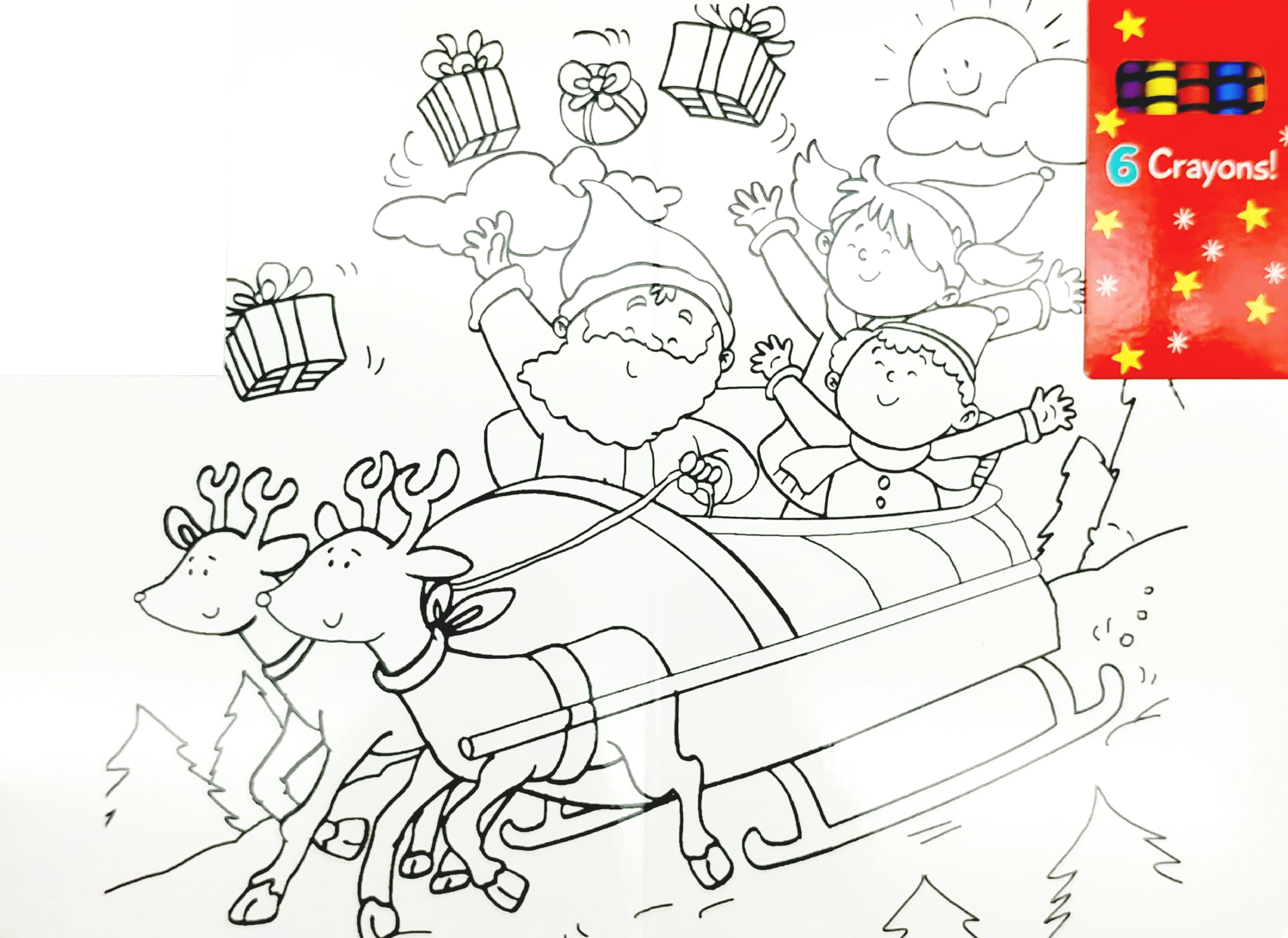 wipe clean colouring books - sleigh