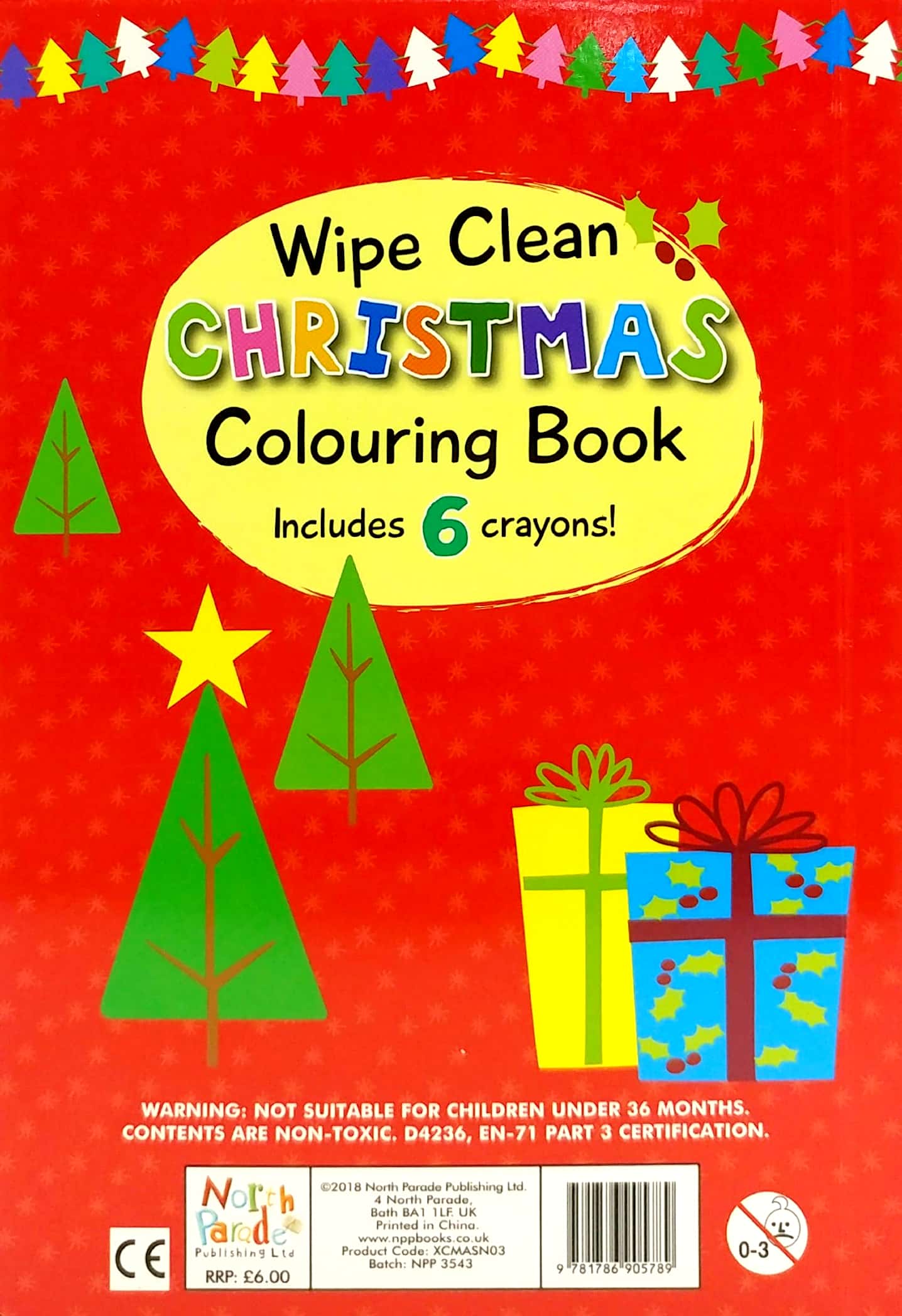 wipe clean colouring books - sleigh