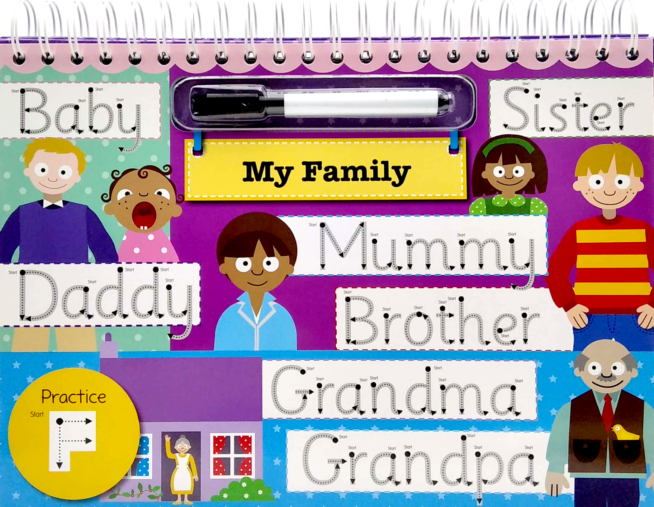 wipe clean easel book with pen - first words