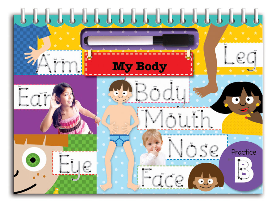 wipe clean easel book with pen - first words