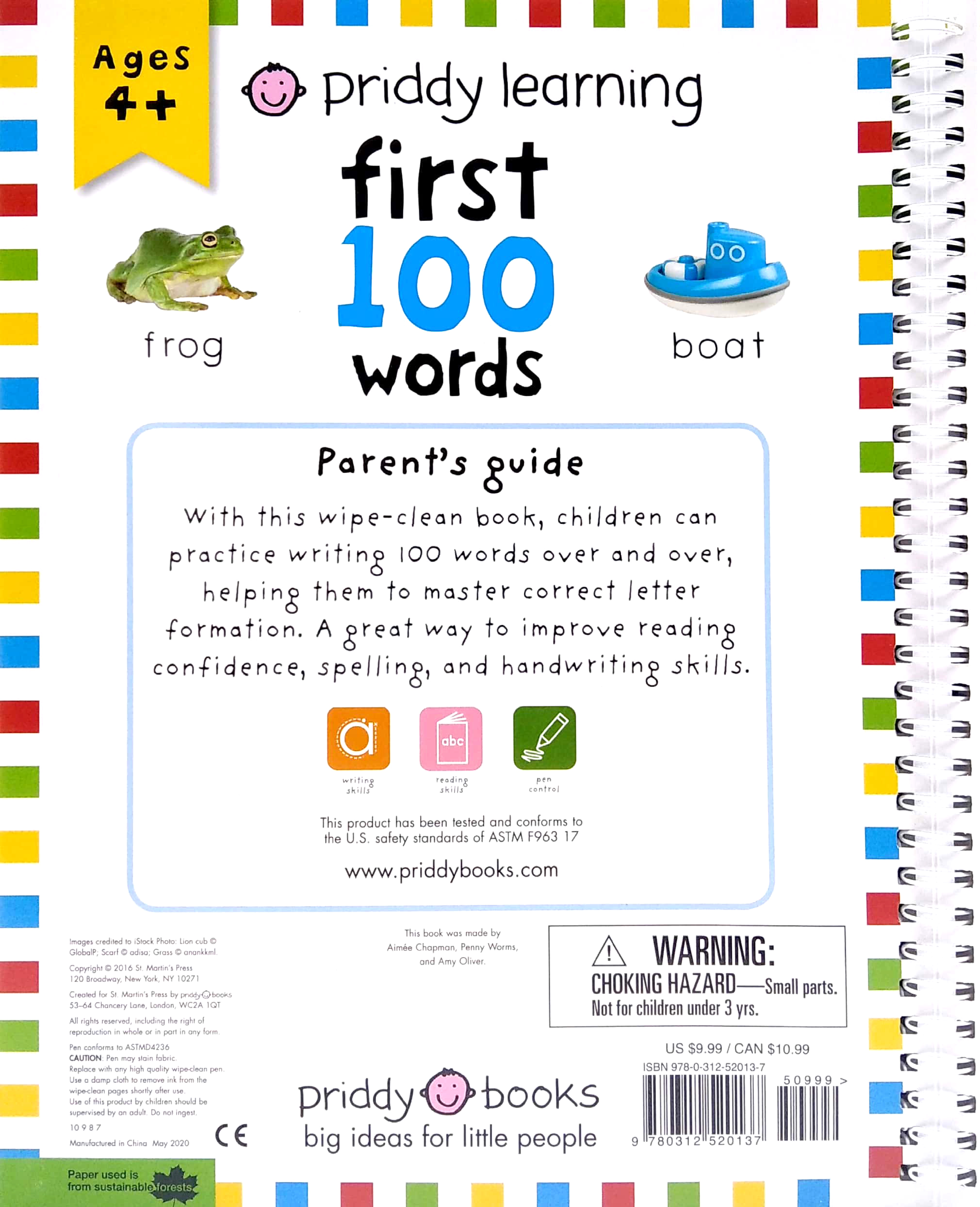 wipe clean: first 100 words (enclosed spiral binding)