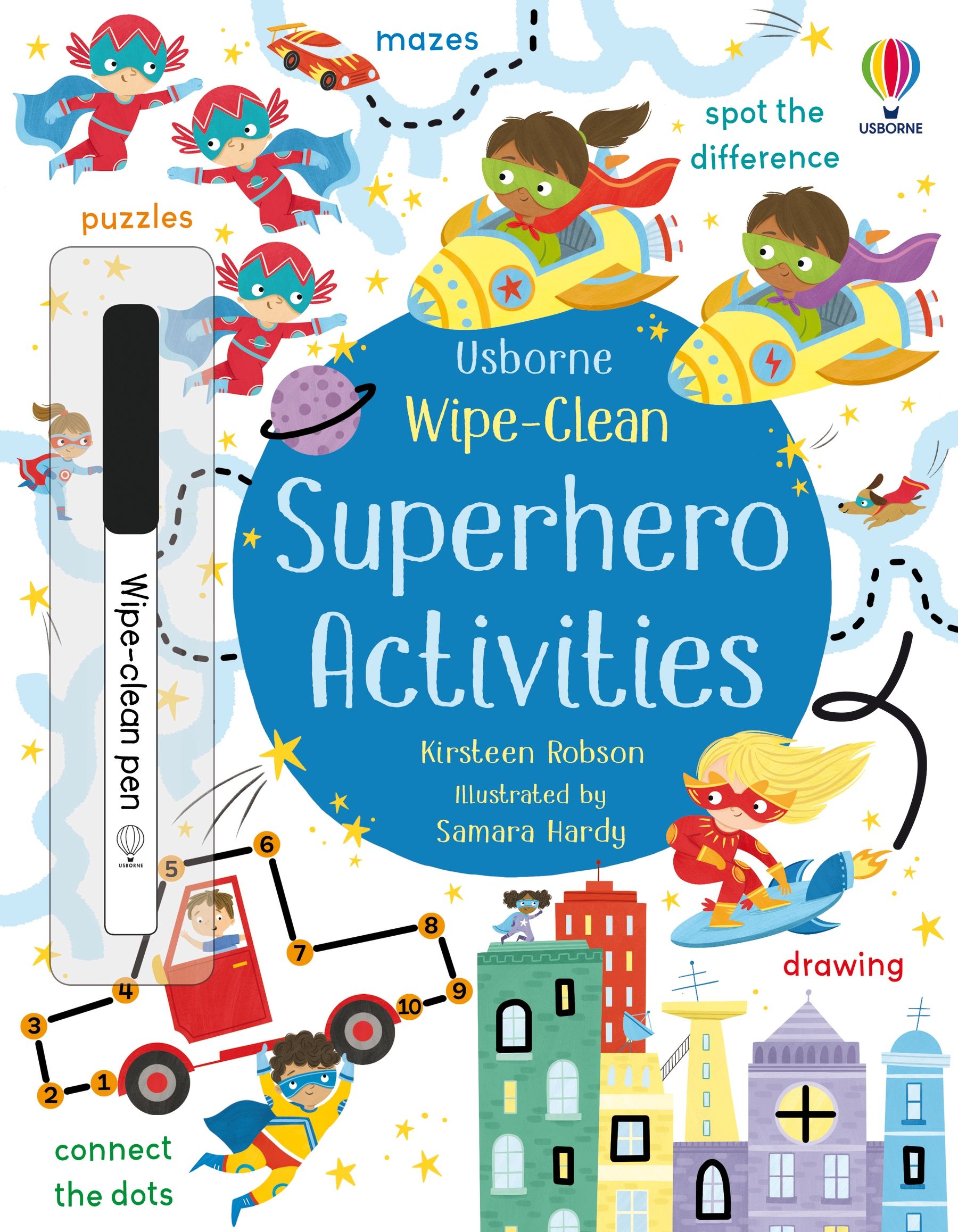 wipe-clean superhero activities