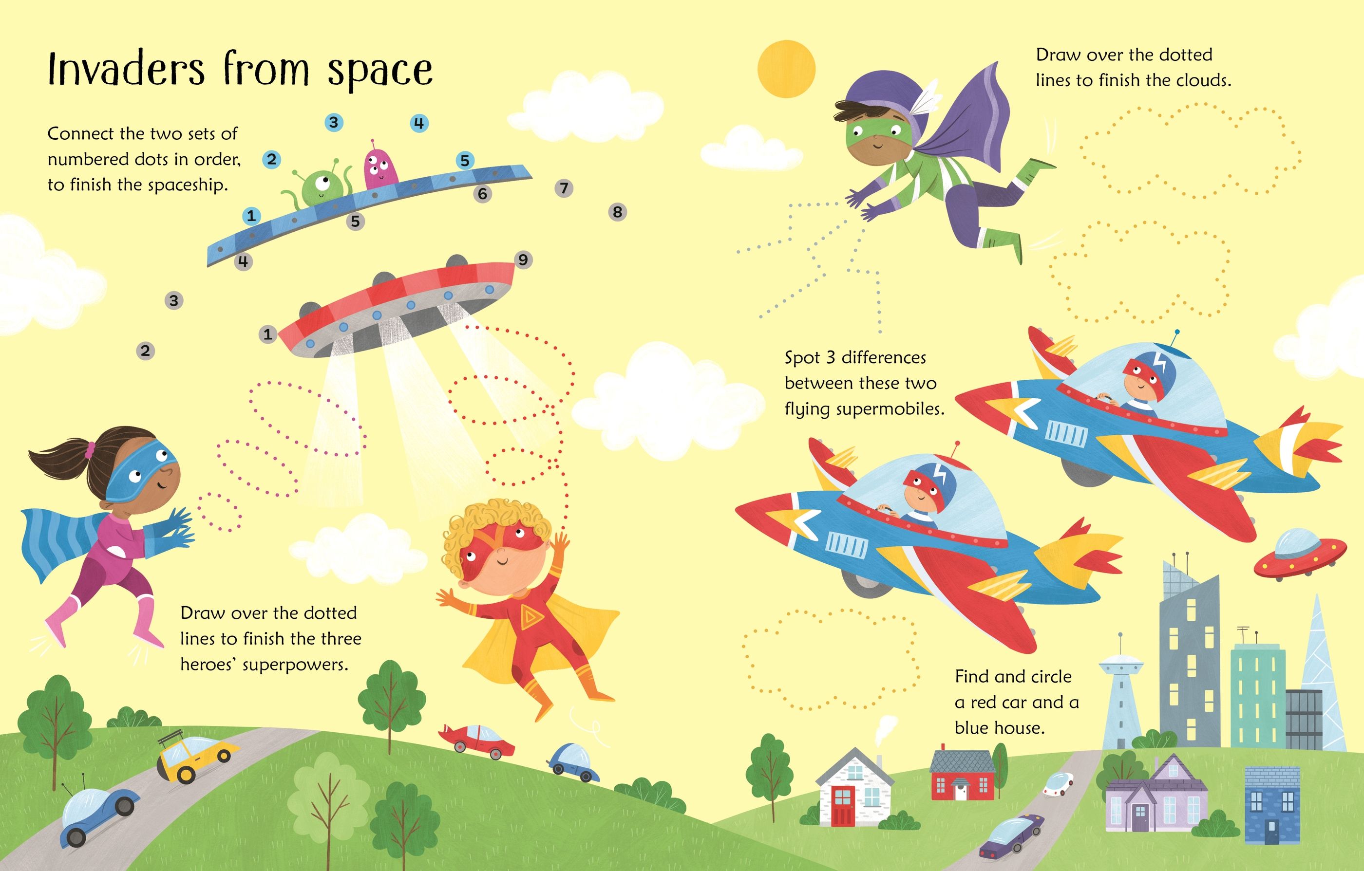 wipe-clean superhero activities