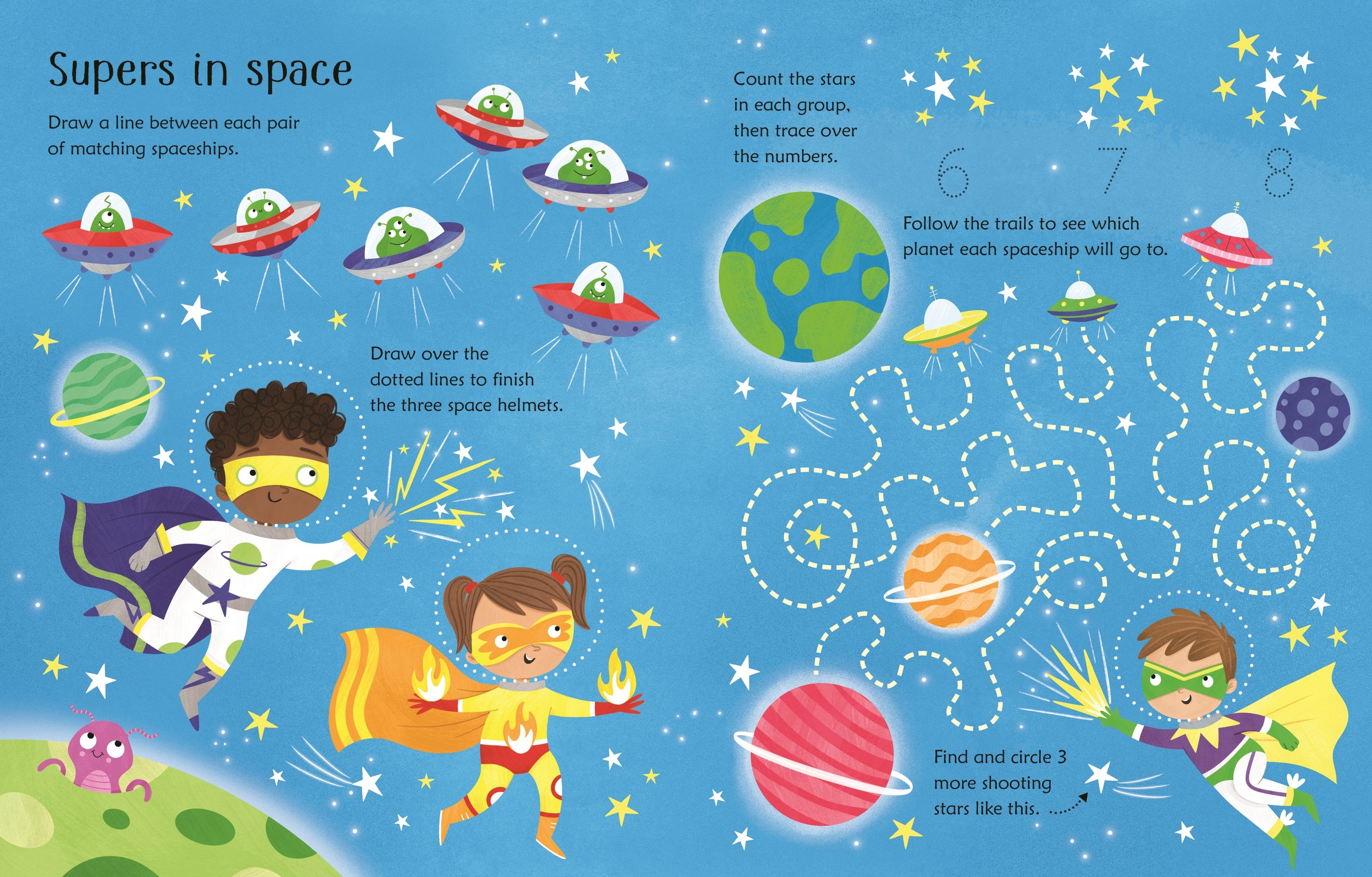 wipe-clean superhero activities