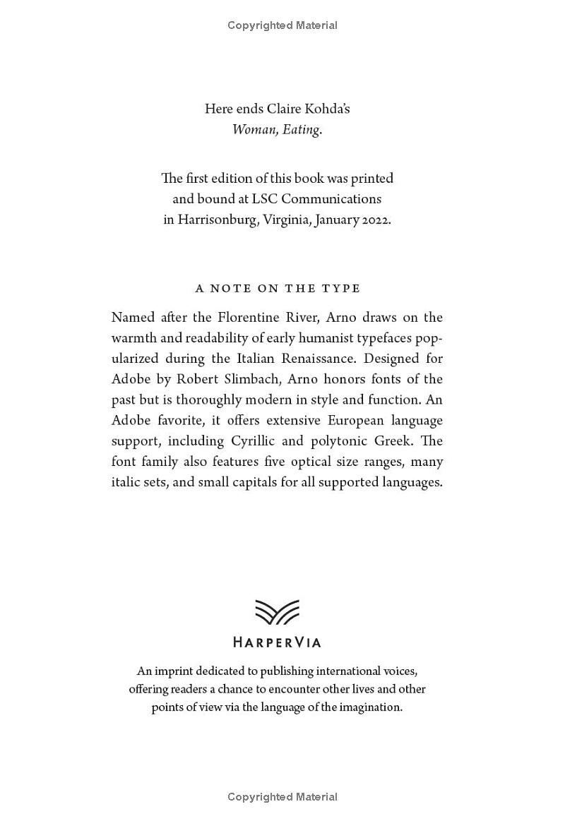 woman, eating: a literary vampire novel