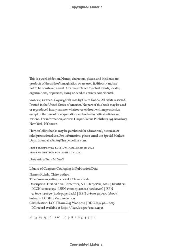 woman, eating: a literary vampire novel