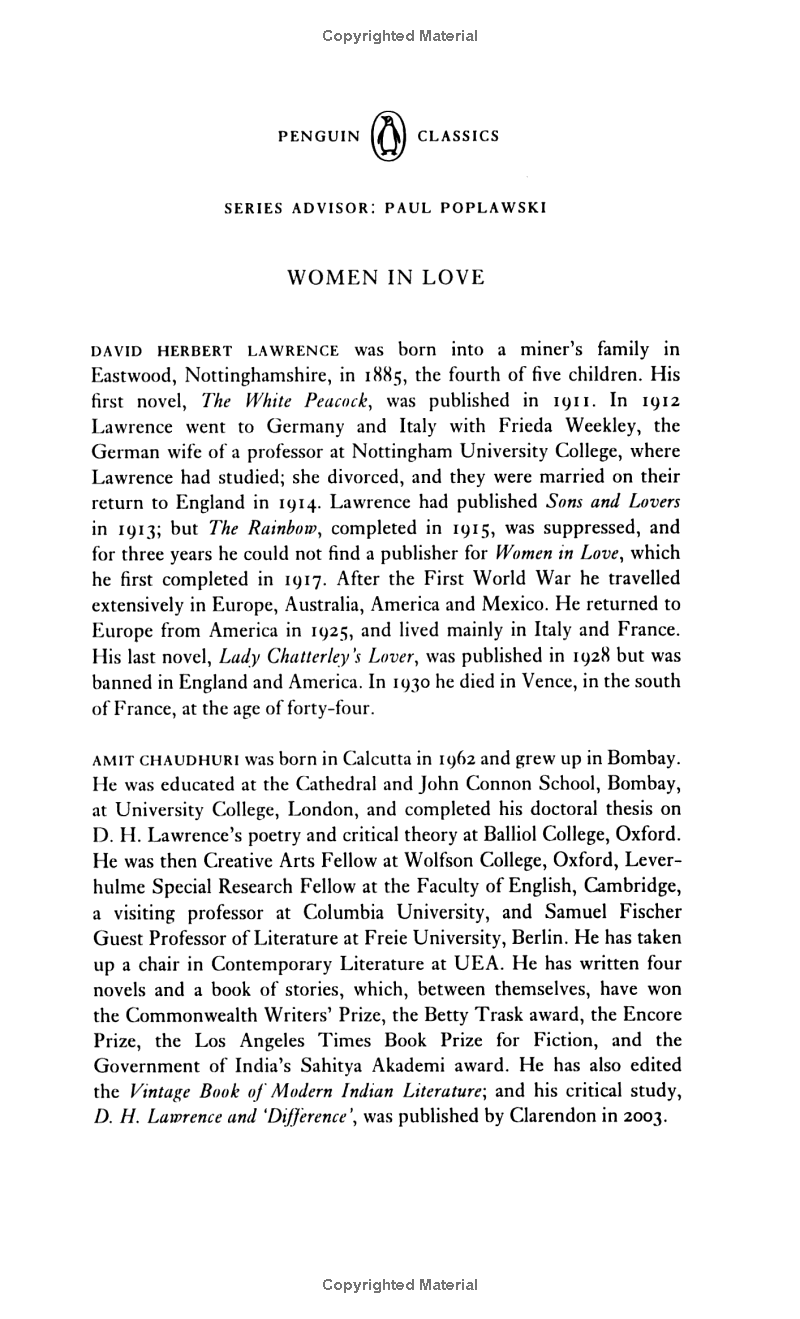 women in love (penguin classics)