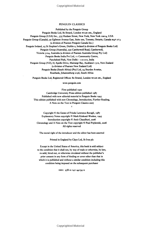 women in love (penguin classics)