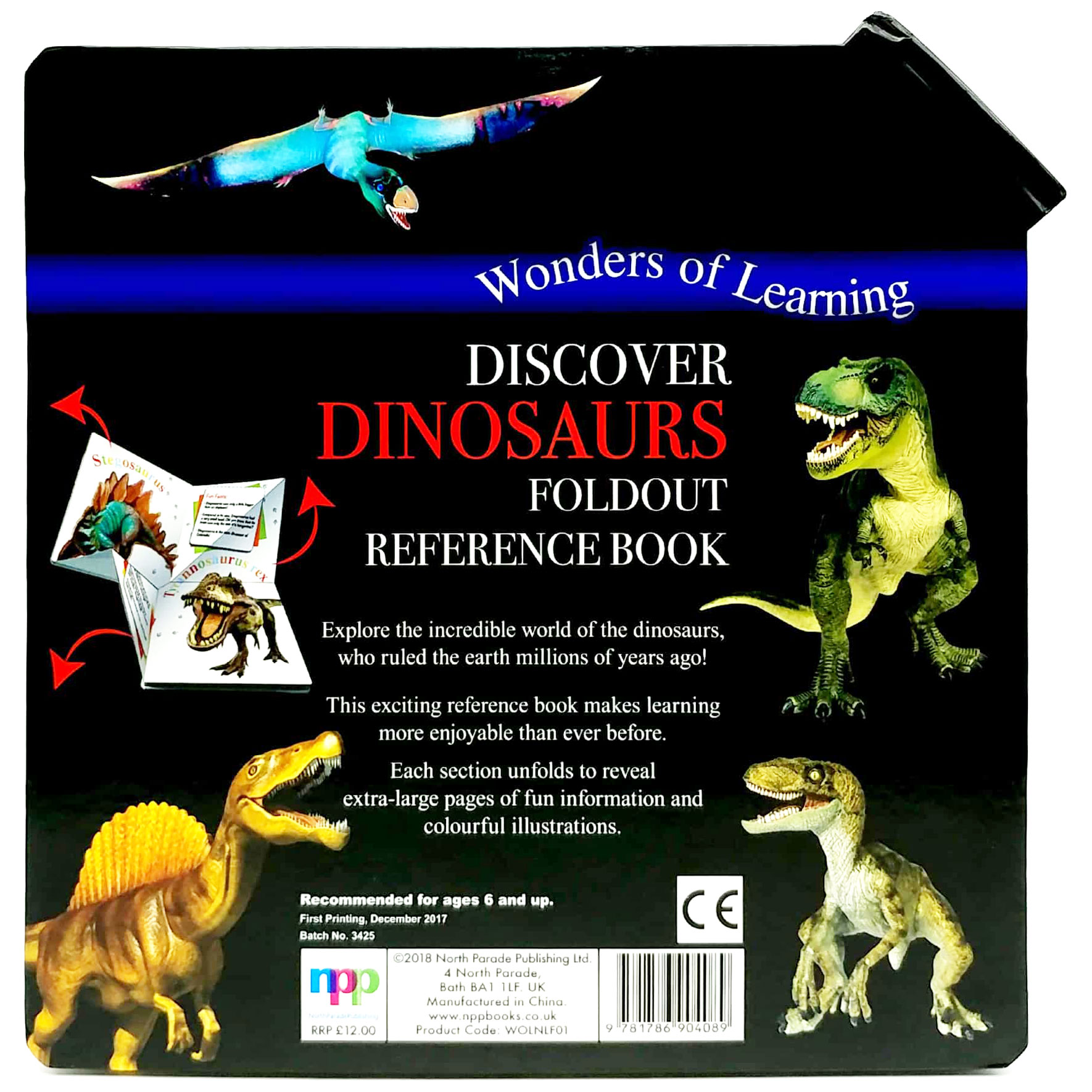wonder of learning - discover dinosaurs foldout reference book