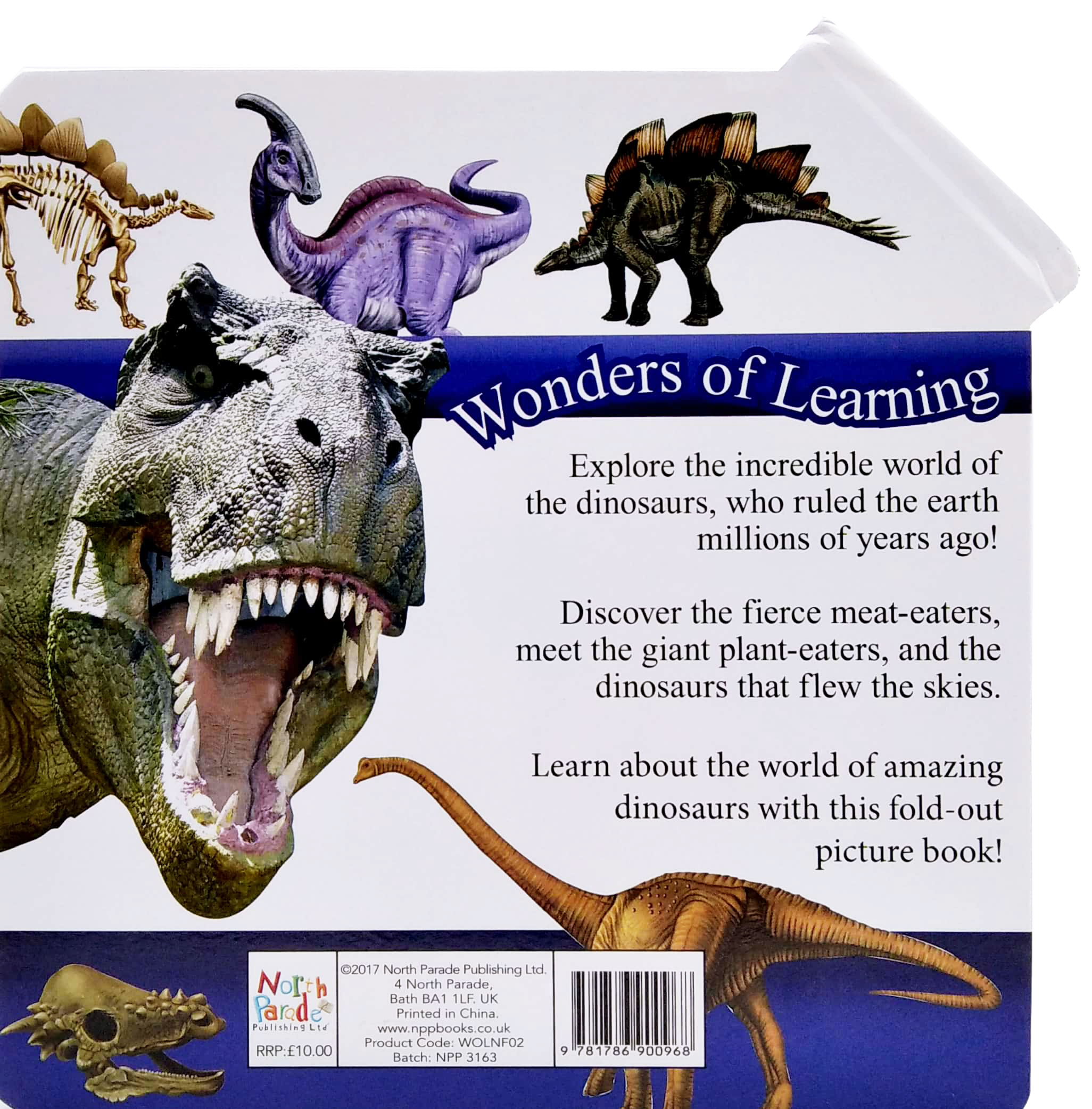 wonder of learning - my fold-out book of dinosaurs