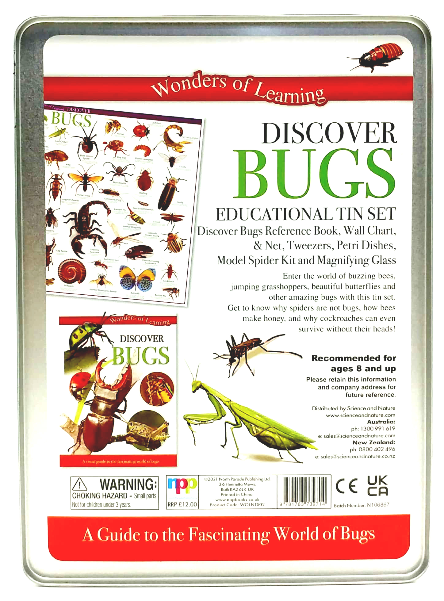 wonders of learning: discover bugs educational tin set