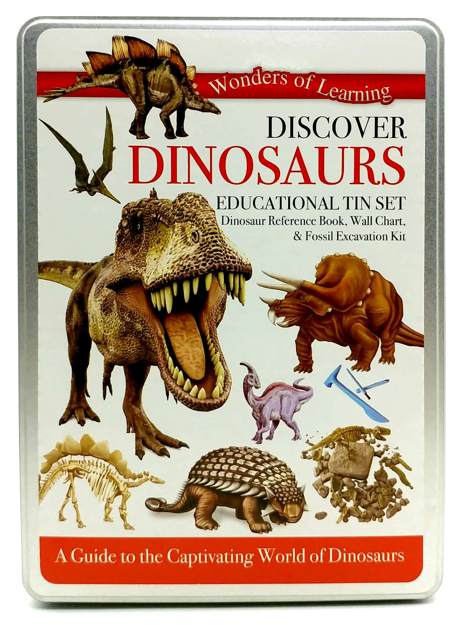 wonders of learning: discover dinosaurs educational tin set