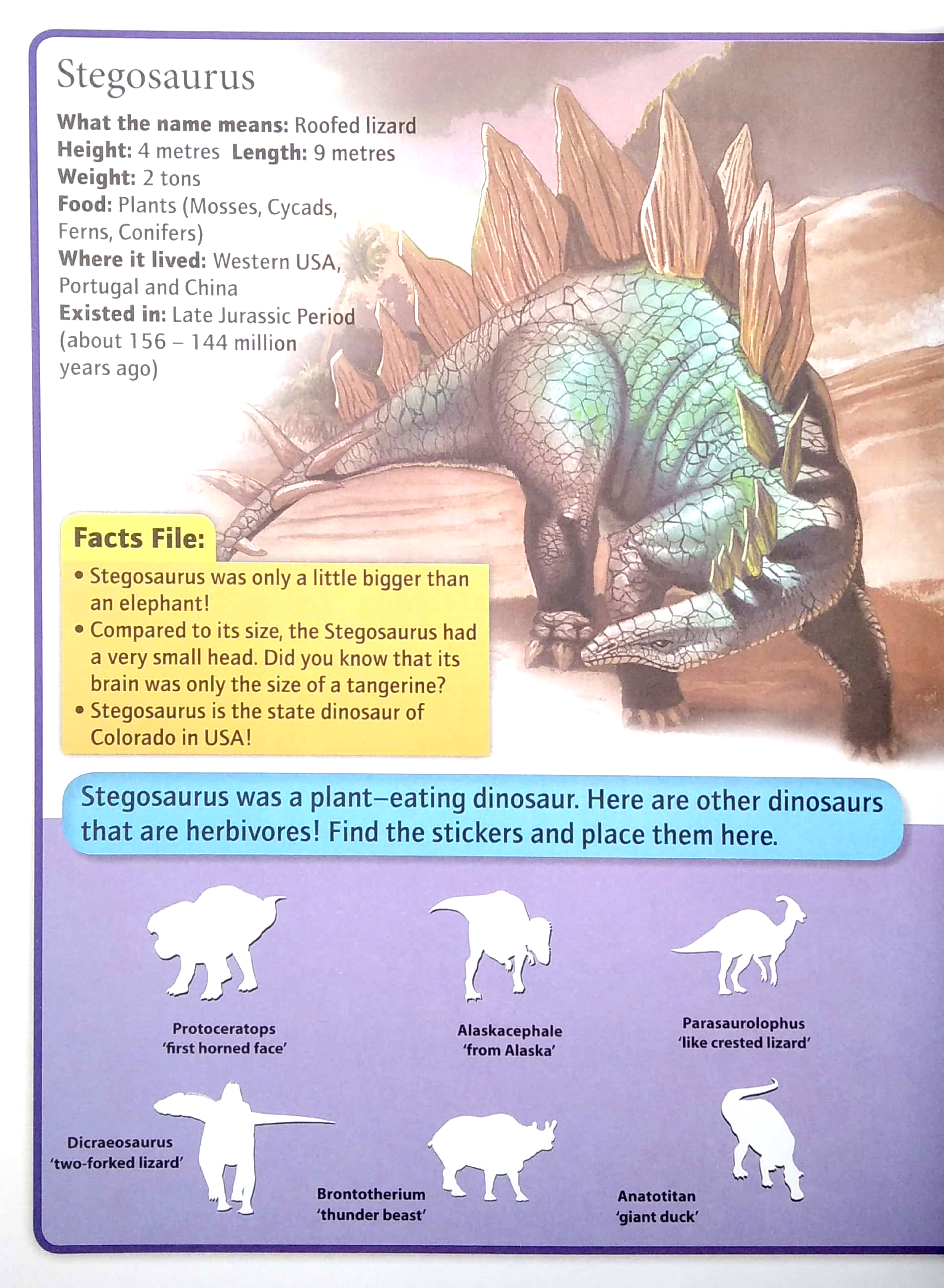 wonders of learning - sticker book - discover dinosaurs