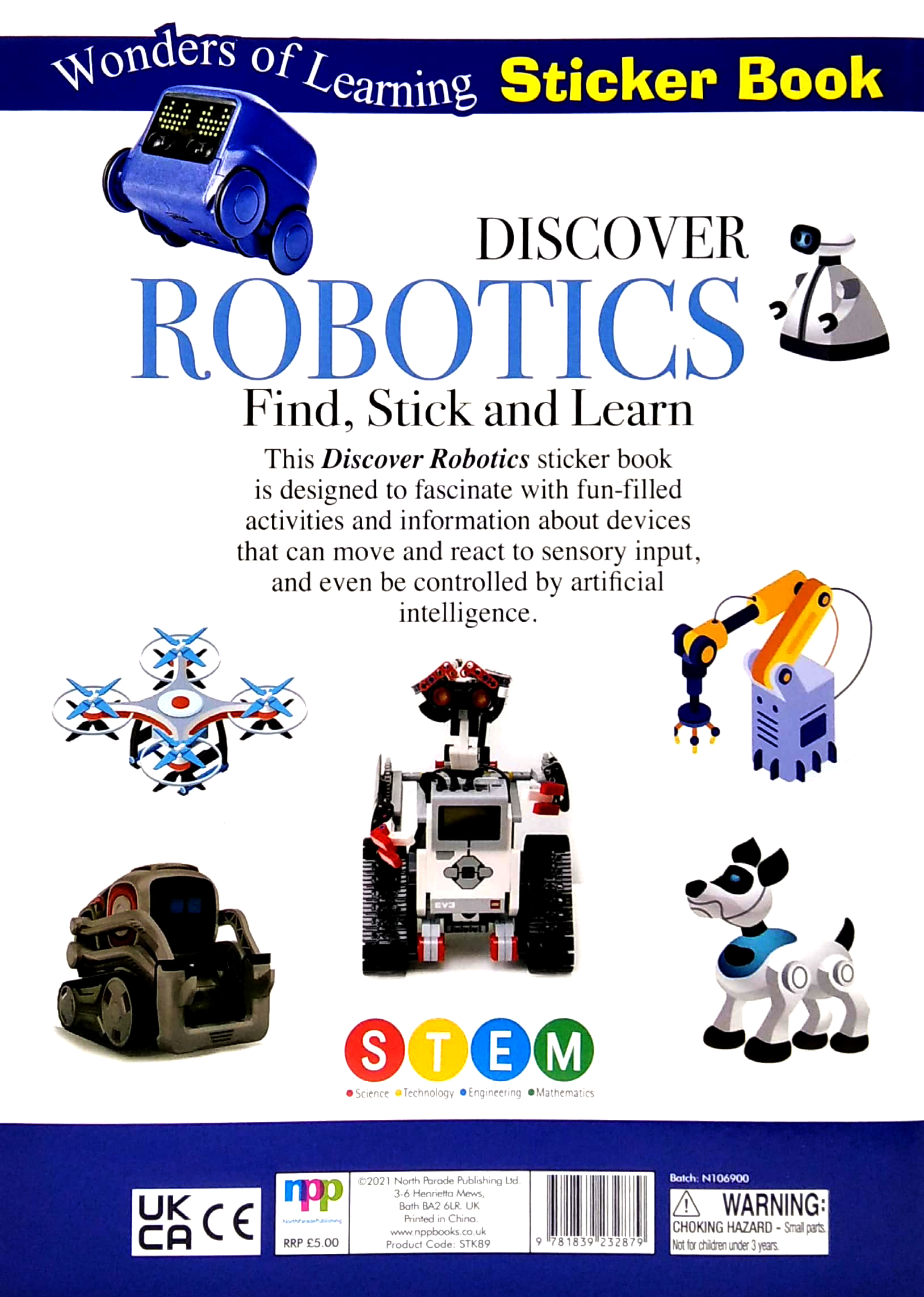 wonders of learning - sticker book - discover robotics