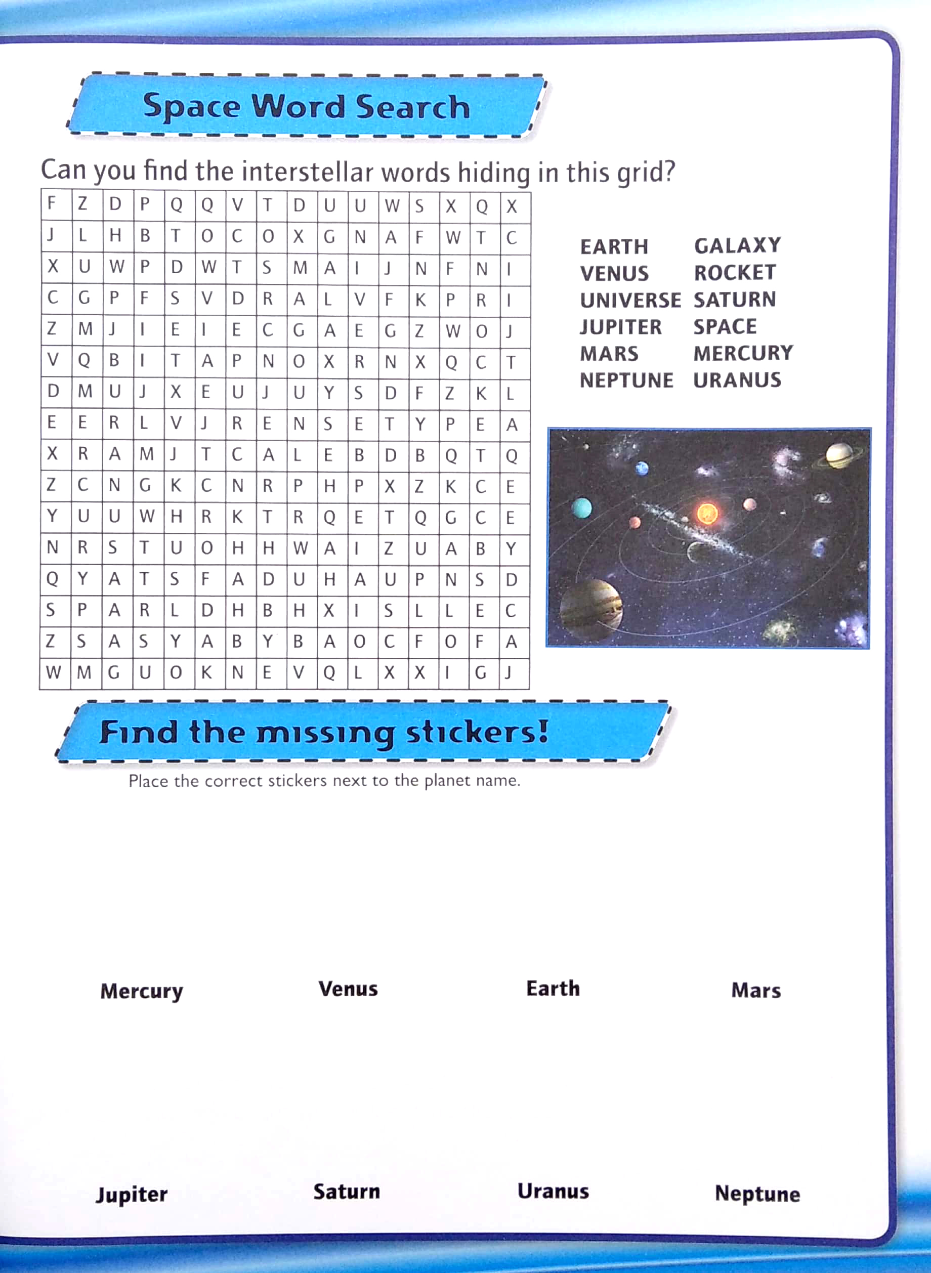 wonders of learning - sticker book - discover the earth