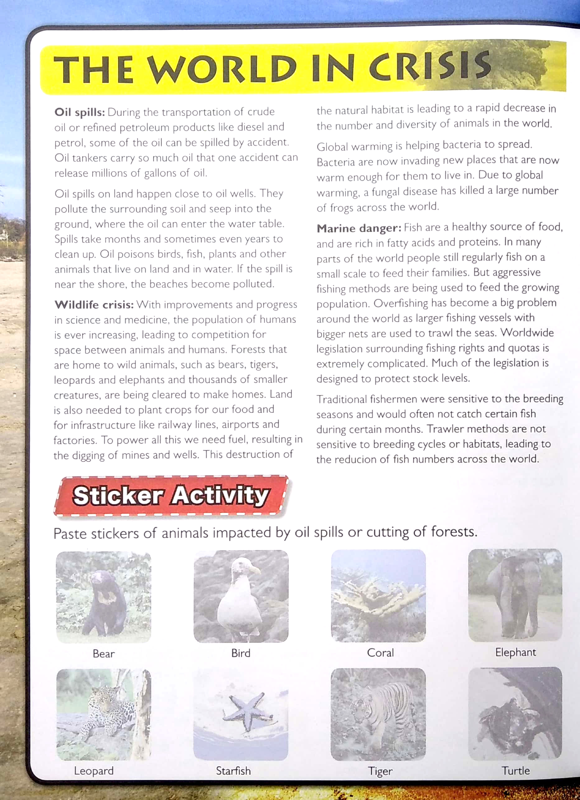 wonders of learning - sticker book - saving planet earth