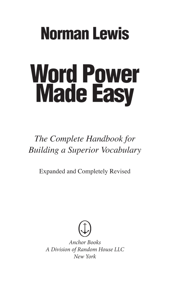 word power made easy: the complete handbook for building a superior vocabulary