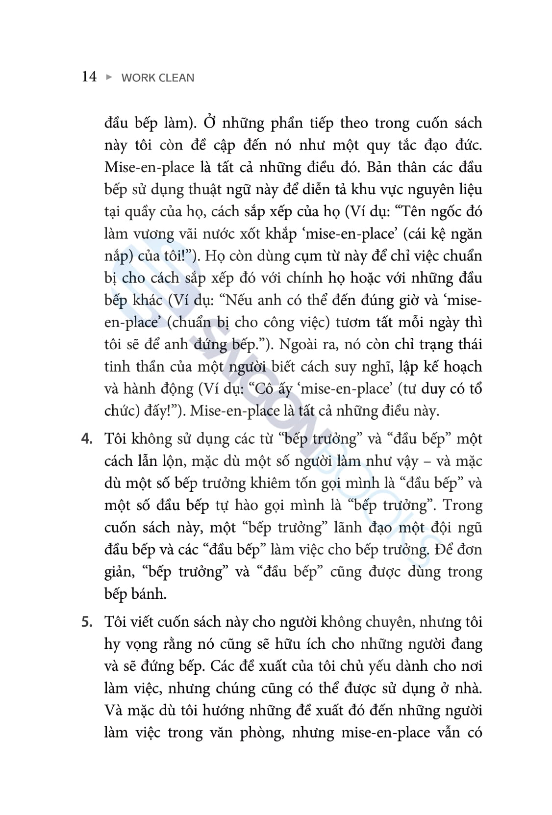 work clean - phương pháp tổ chức công việc và đời sống như một đầu bếp chuyên nghiệp