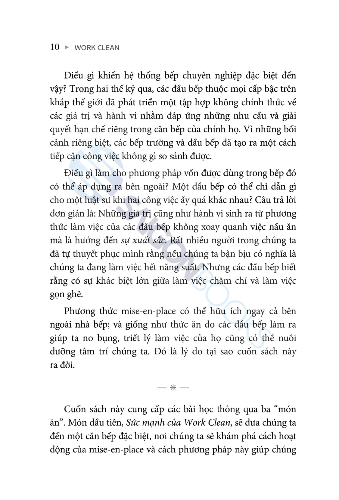 work clean - phương pháp tổ chức công việc và đời sống như một đầu bếp chuyên nghiệp