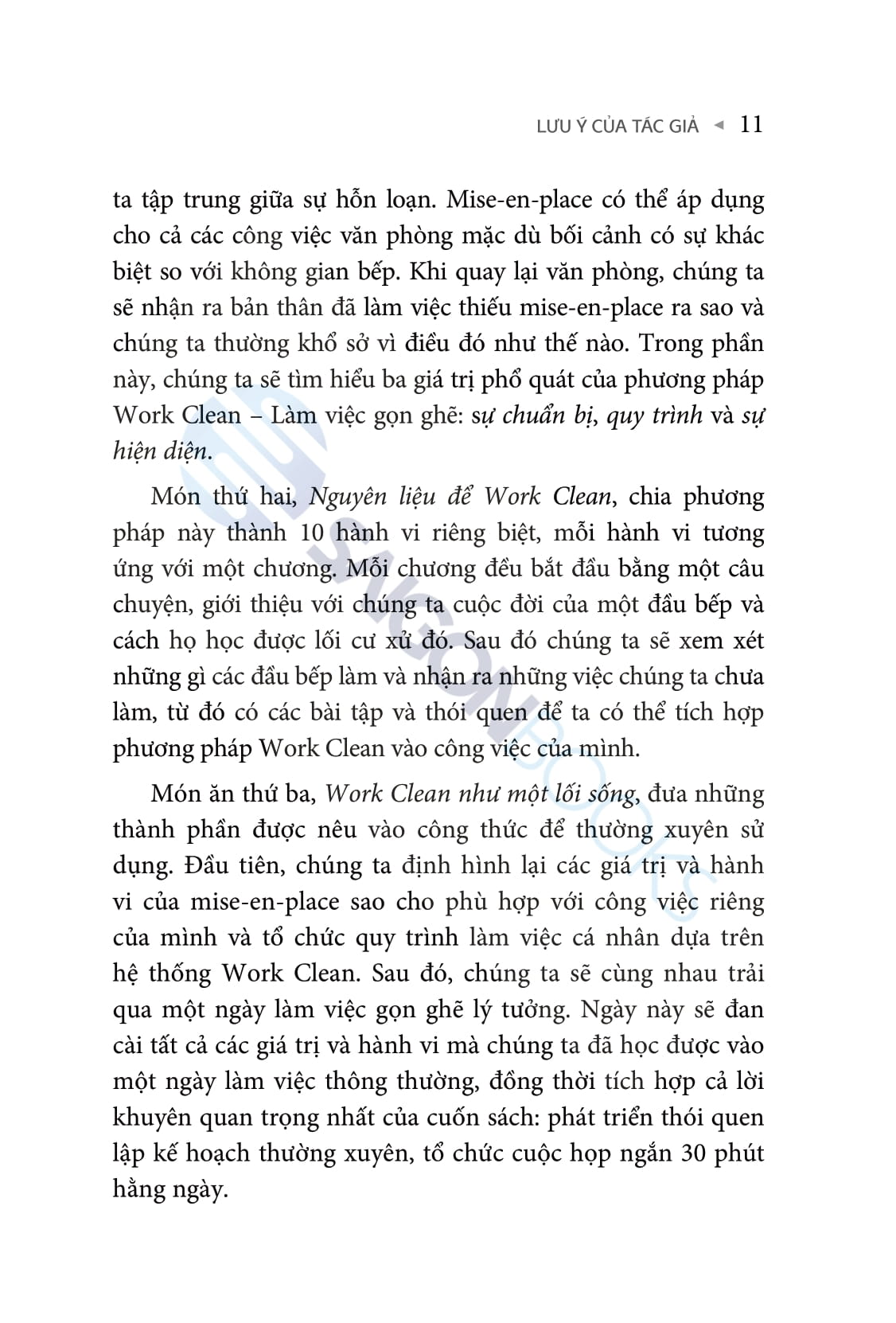 work clean - phương pháp tổ chức công việc và đời sống như một đầu bếp chuyên nghiệp