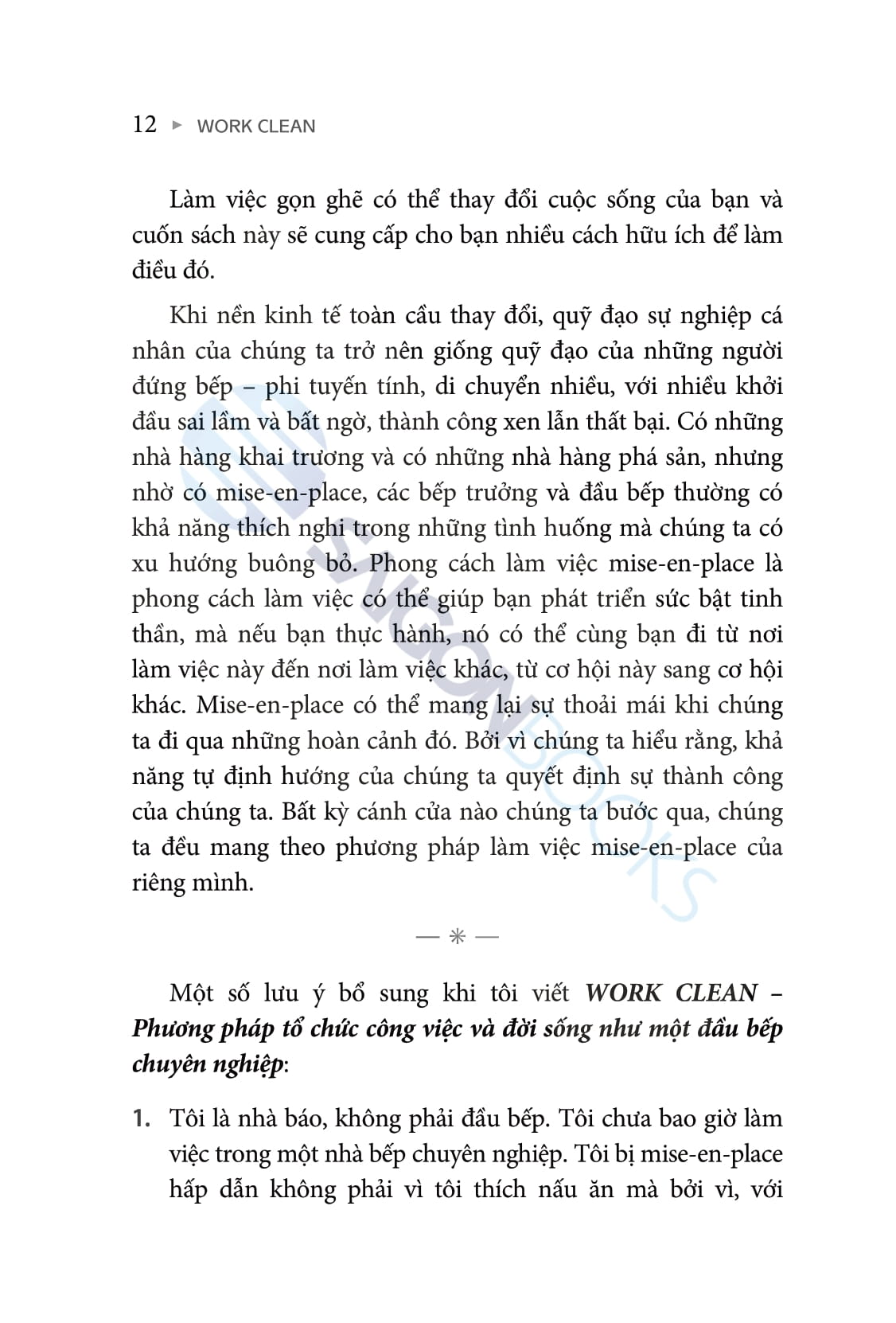 work clean - phương pháp tổ chức công việc và đời sống như một đầu bếp chuyên nghiệp