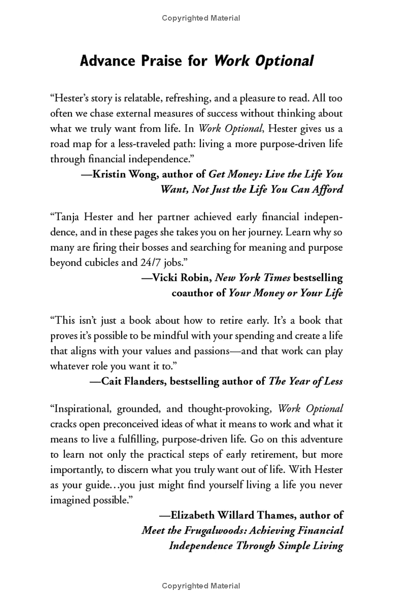 work optional: retire early the non-penny-pinching way