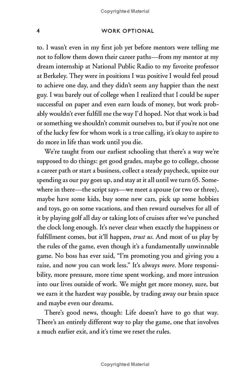 work optional: retire early the non-penny-pinching way