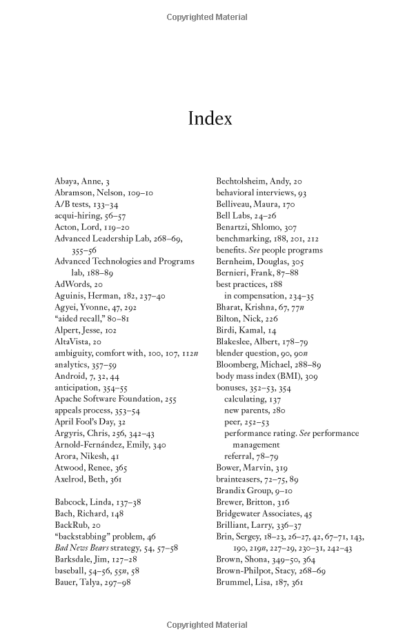 work rules: insights from inside google