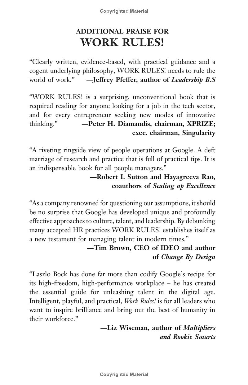 work rules: insights from inside google