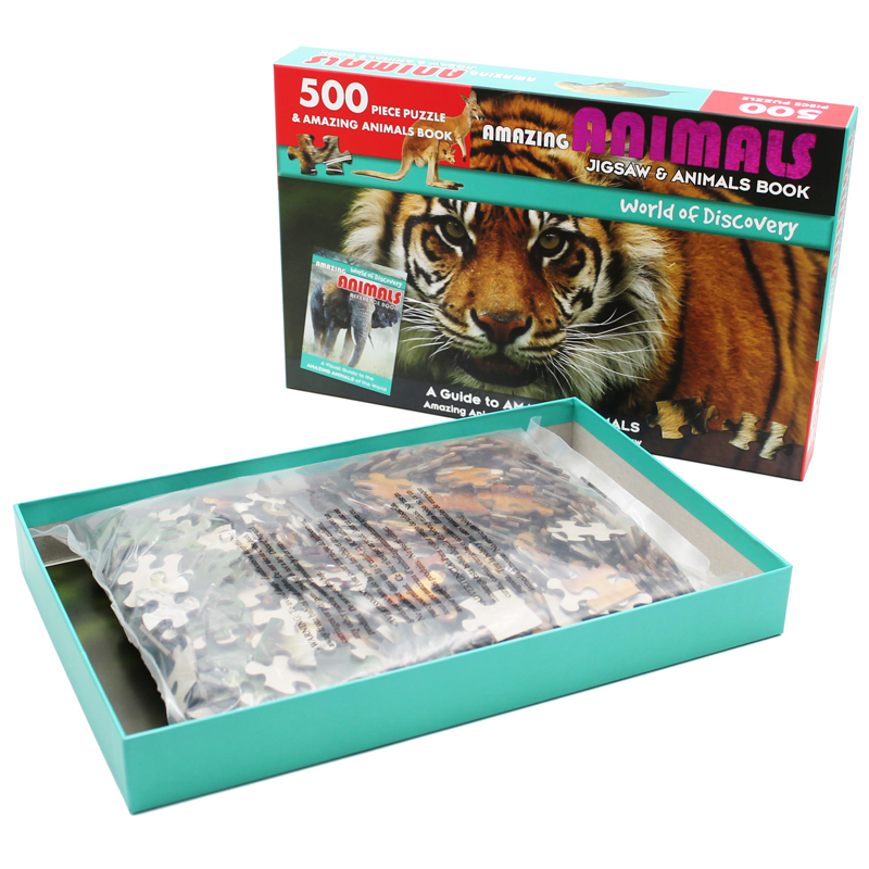 world of discovery - jigsaw & animals book: amazing animals