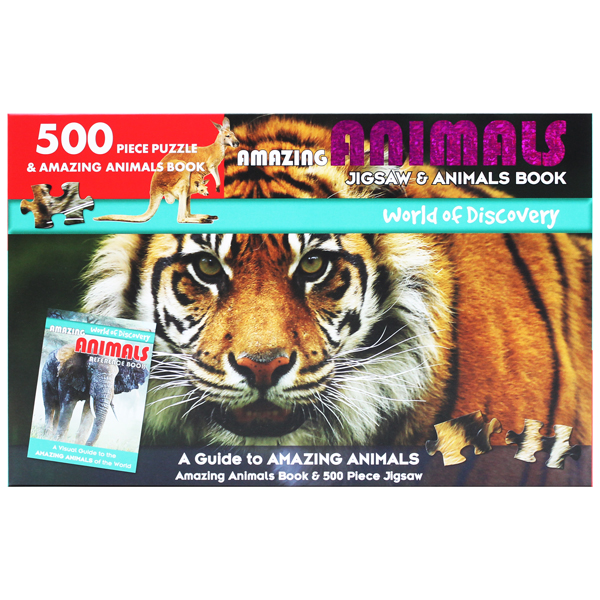 world of discovery - jigsaw & animals book: amazing animals