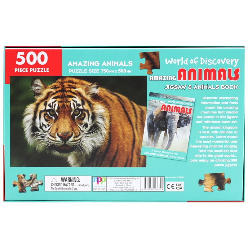 world of discovery - jigsaw & animals book: amazing animals